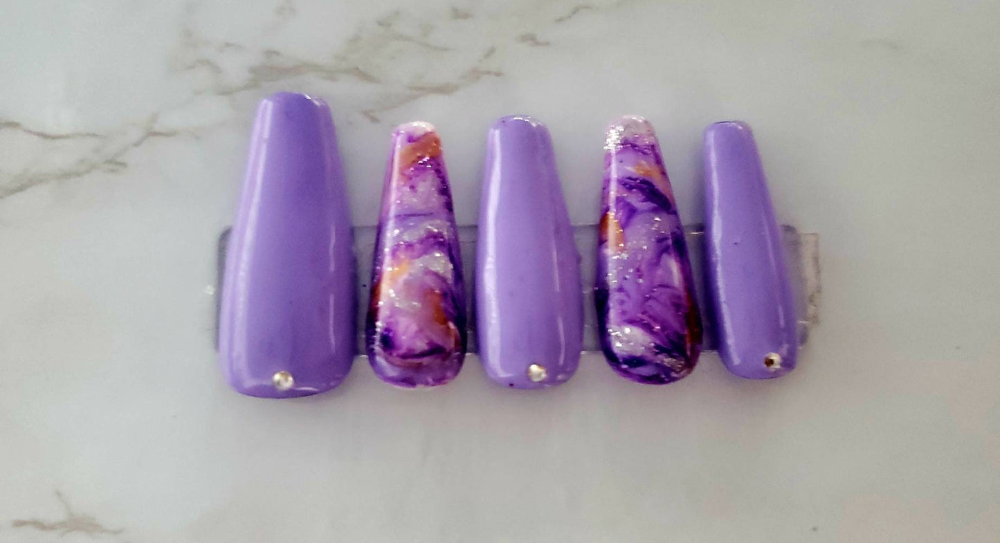 BTS Borahae Universe Marble Press-On Nails