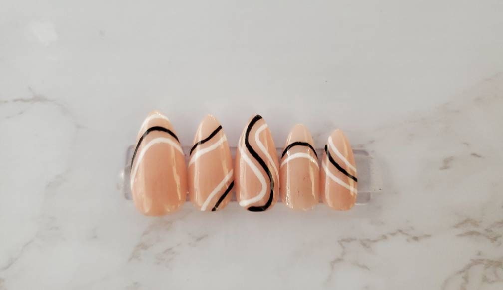 Chic Contrast Almond Nails